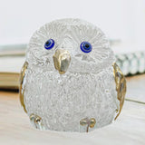 Maxbell Owl Statue Art Gift Feng Shui Sculpture for Office Table Centerpiece Cabinet Clear
