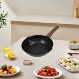 Maxbell Frying Pan Wok Pan Skillet Steak Pan for Home Electric Gas Cooker Restaurant 16.5cmx33cmx5cm