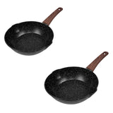 Maxbell Frying Pan Wok Pan Skillet Steak Pan for Home Electric Gas Cooker Restaurant 16.5cmx33cmx5cm