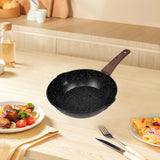 Maxbell Frying Pan Wok Pan Skillet Steak Pan for Home Electric Gas Cooker Restaurant 18.5cmx35cmx6cm