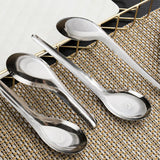 Maxbell 24Pcs Dinner Spoons Polished Soup Spoons for Gravies Cafe Bar Serving Sauce S