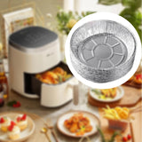 Maxbell 10x Aluminum Foil Dishes Round Tin Foil Bakeware for Buffet Cooking Catering Dish Diameter 13.5cm