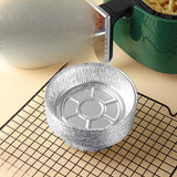 Maxbell 10x Aluminum Foil Dishes Round Tin Foil Bakeware for Buffet Cooking Catering Dish Diameter 13.5cm