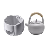Maxbell Teapot with Warmer Reusable Tea Kettle Flower Tea Pot for Hotel Home Outdoor Gray with Handle