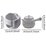 Maxbell Teapot with Warmer Reusable Tea Kettle Flower Tea Pot for Hotel Home Outdoor Gray Side Handle