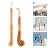 Maxbell Coconut Fibers Brush with Long Handle for Feeding Bottle Coffee Mugs Glasses 30cmx5cm