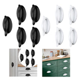 Maxbell 5Pcs Cabinet Auxiliary Handles Open Sliding Door Handles for Bathroom Closet Black