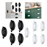 Maxbell 5Pcs Cabinet Auxiliary Handles Open Sliding Door Handles for Bathroom Closet Black