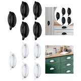 Maxbell 5Pcs Cabinet Auxiliary Handles Open Sliding Door Handles for Bathroom Closet Black