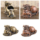 Maxbell Ashtray Container Gifts Metal Ashtray for Porch Patio Home Office Cigarettes Bronze Color