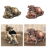 Maxbell Ashtray Container Gifts Metal Ashtray for Porch Patio Home Office Cigarettes Bronze Color
