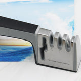 Maxbell Knife Sharpener Kitchen Gadget Helps Restore Blades for Steel Knives Ceramic Black
