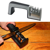 Maxbell Knife Sharpener Kitchen Gadget Helps Restore Blades for Steel Knives Ceramic Black