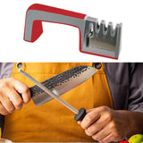 Maxbell Knife Sharpener Kitchen Gadget Helps Restore Blades for Steel Knives Ceramic Red