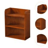 Maxbell Desktop Storage Rack Wooden Holder Desk Shelf for Dressing Table Office Home Brown
