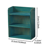 Maxbell Desktop Storage Rack Wooden Holder Desk Shelf for Dressing Table Office Home Blue