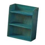 Maxbell Desktop Storage Rack Wooden Holder Desk Shelf for Dressing Table Office Home Blue