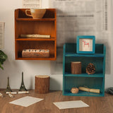 Maxbell Desktop Storage Rack Wooden Holder Desk Shelf for Dressing Table Office Home Blue