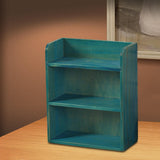 Maxbell Desktop Storage Rack Wooden Holder Desk Shelf for Dressing Table Office Home Blue