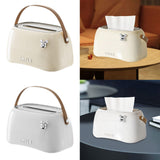 Maxbell Tissue Box Multiuse Stylish Facial Tissue Case for Dressers Bathroom Bedroom Creams White