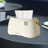 Maxbell Tissue Box Multiuse Stylish Facial Tissue Case for Dressers Bathroom Bedroom Creams White