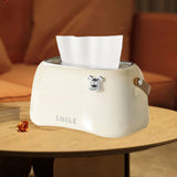 Maxbell Tissue Box Multiuse Stylish Facial Tissue Case for Dressers Bathroom Bedroom Creams White