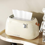 Maxbell Tissue Box Multiuse Stylish Facial Tissue Case for Dressers Bathroom Bedroom Creams White