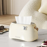 Maxbell Tissue Box Multiuse Stylish Facial Tissue Case for Dressers Bathroom Bedroom Creams White