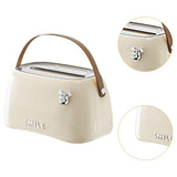 Maxbell Tissue Box Multiuse Stylish Facial Tissue Case for Dressers Bathroom Bedroom Creams White
