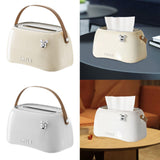 Maxbell Tissue Box Multiuse Stylish Facial Tissue Case for Dressers Bathroom Bedroom Creams White