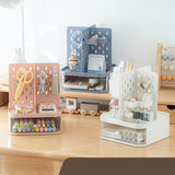 Maxbell Desk Organizer with Drawer Stationery Storage Box for Countertop Home Office White