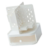 Maxbell Desk Organizer with Drawer Stationery Storage Box for Countertop Home Office White
