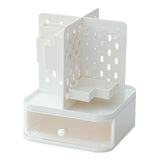 Maxbell Desk Organizer with Drawer Stationery Storage Box for Countertop Home Office White