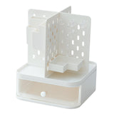 Maxbell Desk Organizer with Drawer Stationery Storage Box for Countertop Home Office White