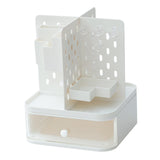 Maxbell Desk Organizer with Drawer Stationery Storage Box for Countertop Home Office White