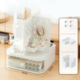 Maxbell Desk Organizer with Drawer Stationery Storage Box for Countertop Home Office White