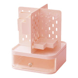 Maxbell Desk Organizer with Drawer Stationery Storage Box for Countertop Home Office Pink