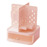 Maxbell Desk Organizer with Drawer Stationery Storage Box for Countertop Home Office Pink