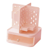 Maxbell Desk Organizer with Drawer Stationery Storage Box for Countertop Home Office Pink