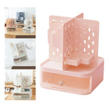 Maxbell Desk Organizer with Drawer Stationery Storage Box for Countertop Home Office Pink