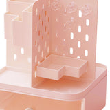 Maxbell Desk Organizer with Drawer Stationery Storage Box for Countertop Home Office Pink