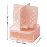 Maxbell Desk Organizer with Drawer Stationery Storage Box for Countertop Home Office Pink