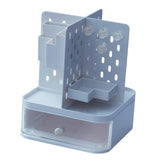 Maxbell Desk Organizer with Drawer Stationery Storage Box for Countertop Home Office Blue