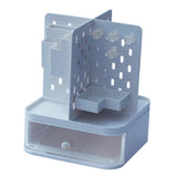 Maxbell Desk Organizer with Drawer Stationery Storage Box for Countertop Home Office Blue