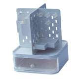 Maxbell Desk Organizer with Drawer Stationery Storage Box for Countertop Home Office Blue