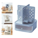Maxbell Desk Organizer with Drawer Stationery Storage Box for Countertop Home Office Blue