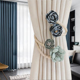 Maxbell Curtain Holdback Clip Bohemian Drapery Tieback for Nursery Bedroom Farmhouse Blue