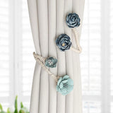 Maxbell Curtain Holdback Clip Bohemian Drapery Tieback for Nursery Bedroom Farmhouse Blue