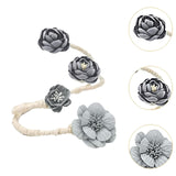 Maxbell Curtain Holdback Clip Bohemian Drapery Tieback for Nursery Bedroom Farmhouse Gray