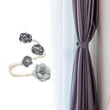 Maxbell Curtain Holdback Clip Bohemian Drapery Tieback for Nursery Bedroom Farmhouse Gray